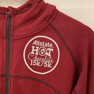2018 Hot Chocolate Race Small Maroon Front Zip Hoodie Jacket
